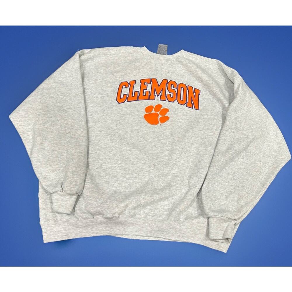 Clemson University Sweatshirt Men’s Sz XXL Grey Russell Athletic Iron On Logo